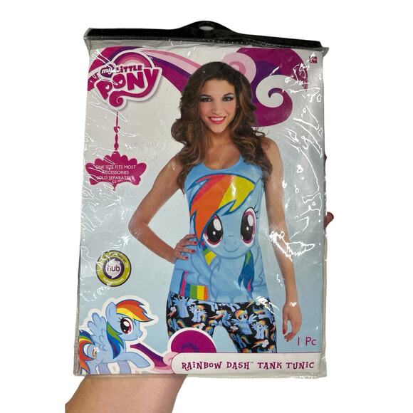 My Little Pony Top/Tunic‎ for Fun or Halloween Blue Rainbow One Size-See Notes - Picture 1 of 2